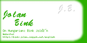 jolan bink business card